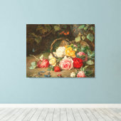 Rosen in een Mand – Josef Neugebauer Canvas Afdruk (Insitu (Houten vloer))
