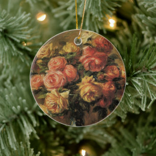 Rosen in een Vaas door Pierre Renoir Keramisch Ornament