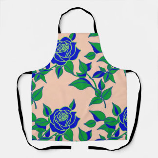 Rosen in opvallend elektrisch blauw met groene bla schort