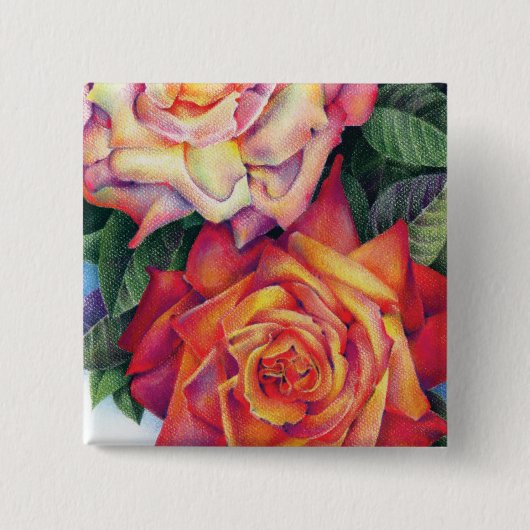 "Rosen" Knop Vierkante Button 5,1 Cm (Voorkant)