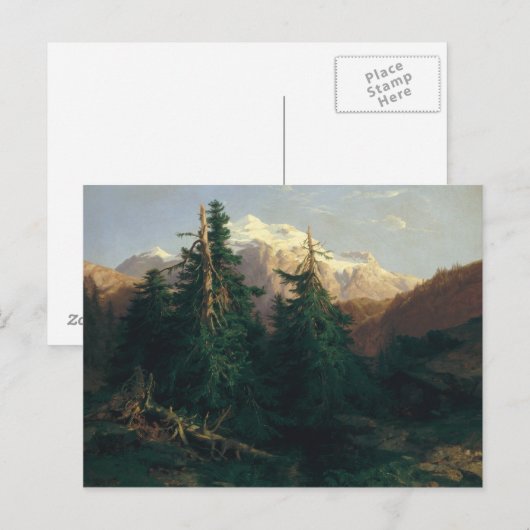 Rosen Lanigletscher, 1854 Briefkaart (Voorkant / Achterkant)