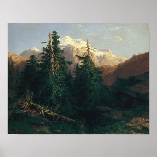 Rosen Lanigletscher, 1854 Poster (Voorkant)