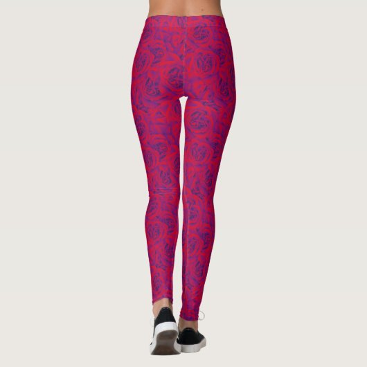 Rosen Mooi Elegant Bloemmotief Hype Gym Workout Leggings (Achterkant)