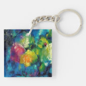 Rosen, mooie fijnkunstschilderij sleutelhanger (Achterkant)