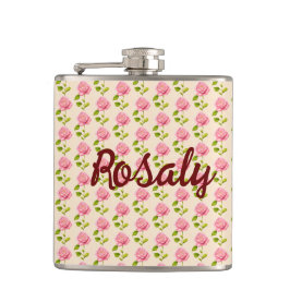 Rosen Muster rosa pink Heupfles