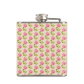 Rosen Muster rosa pink Heupfles (Achterkant)