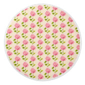 Rosen Muster rosa pink Keramische Knop (Voorkant)