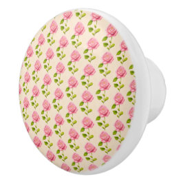 Rosen Muster rosa pink Keramische Knop