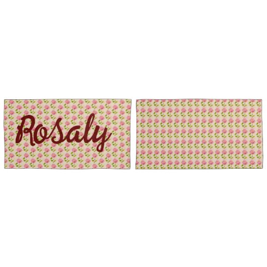 Rosen Muster rosa pink Kussensloop (Voorkant-Set)