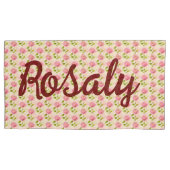 Rosen Muster rosa pink Kussensloop (Voorkant-Links)