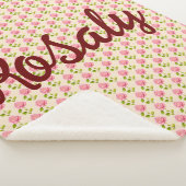 Rosen Muster rosa pink Sherpa Deken (3/4)