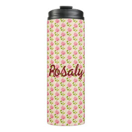 Rosen Muster rosa pink Thermosbeker