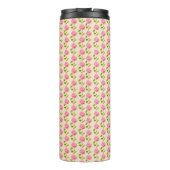 Rosen Muster rosa pink Thermosbeker (Achterkant)