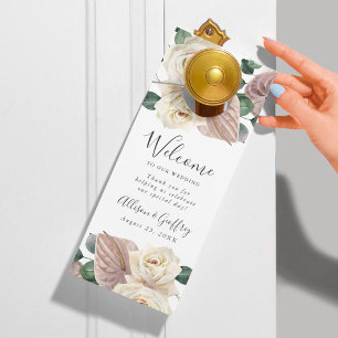 Rosen & Orchideeën Huwelijks Welkom & Niet Storen Deurhanger