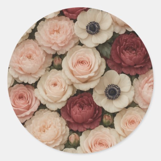 Rosen Pioenrozen en Anemoon Stickers (Voorkant)