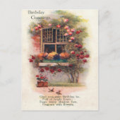 Rosen Raam Vintage 1920 Verjaardagsgroet Briefkaart (Voorkant)