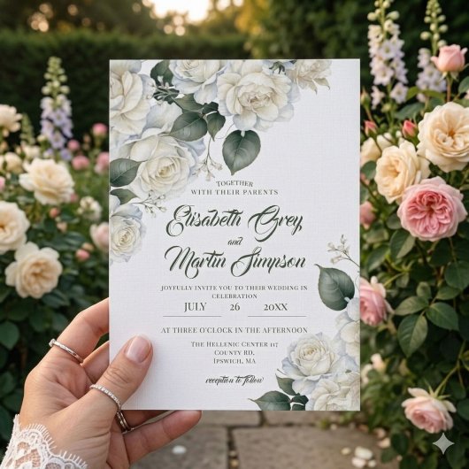 Rosen Sage Bloem Bruiloft Kaart