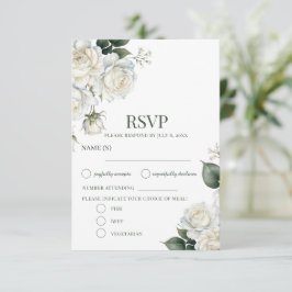 Rosen Salie Bloem Bruiloft RSVP Kaartje