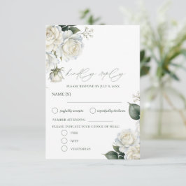 Rosen Salie Bloem Bruiloft RSVP Kaartje