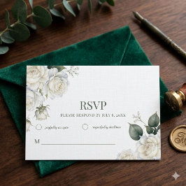 Rosen Salie Bloem Bruiloft RSVP Kaartje