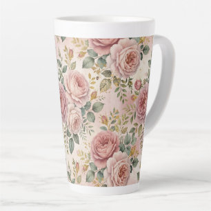 Rosen Stof Roze Charmante Artistieke Saliegroen Go Latte Mok