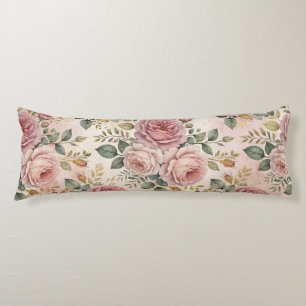 Rosen Stof Roze Elegante Charme Saliegroen Goud Lichaamskussen