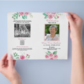 Rosen viering van het leven uitvaartdienst flyer (Hand)