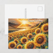 Rosen vintage retro gefeliciteerd met je verjaarda briefkaart (Voorkant / Achterkant)