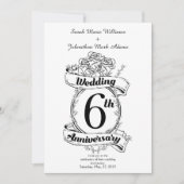 Rosen voor 6e trouwdag kaart (Voorkant)