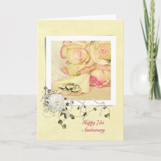 Rosen voor 75e trouwdag kaart (Voorkant)
