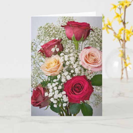 Rosen voor alle gelegenheden, 5" x 7" dubbelgevouw kaart (Gele Bloem)