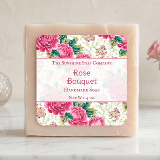 Rosen Zeep Cosmetica Vierkante Sticker