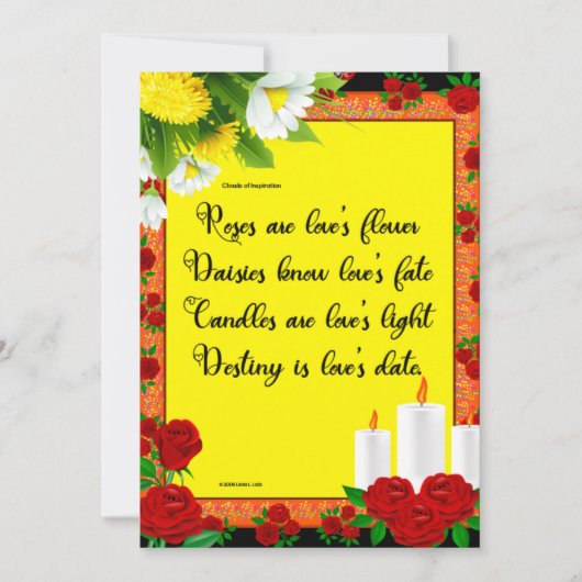 Rosen zijn liefdesbloem kaart (Voorkant)