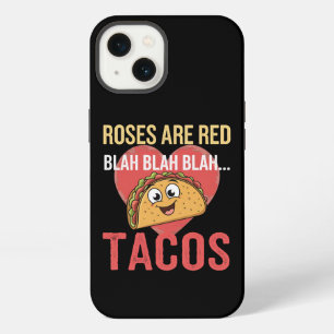 Rosen zijn rode Blah Tacos Valentijnsdag Eten Lief iPhone 13 Hoesje