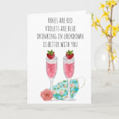 Rosen zijn Rode Grappige Lockdown Quarantaine Kaart (Gele Bloem)