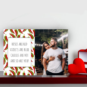 Rosen zijn Rode Hete Valentijnsdag Fotokaart Feestdagenkaart