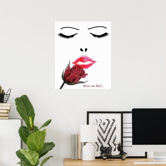 Rosen zijn Rood Afbeelding Poster (Thuiskantoor)
