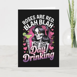 Rosen zijn rood Blah Dag Drinken Anti Valentijn Kaart