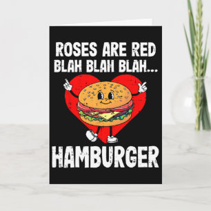 Rosen zijn rood Blah Funny Valentijnsdag Hamburger Kaart