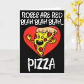Rosen zijn rood Blah Pizza Grappige Valentijnsdag  Kaart (Gele Bloem)