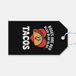 Rosen zijn rood Blah Tacos Grappige Valentijnsdag Cadeaulabel