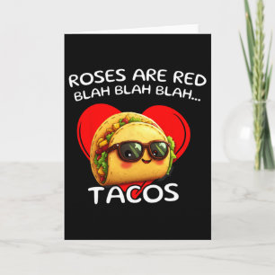 Rosen zijn rood Blah Tacos Grappige Valentijnsdag Kaart