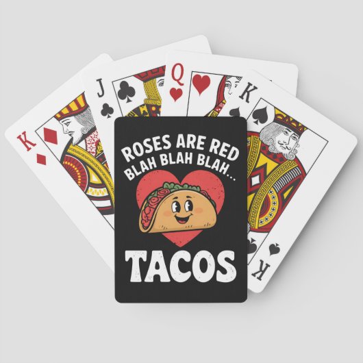 Rosen zijn rood Blah Tacos Grappige Valentijnsdag Pokerkaarten (Achterkant)
