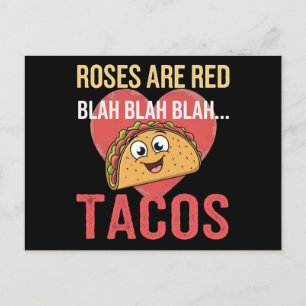 Rosen zijn rood Blah Tacos Valentijnsdag Etenliefh Briefkaart