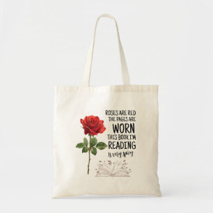Rosen zijn rood, dit boek is heel heet Boekliefheb Tote Bag