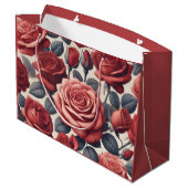 Rosen zijn rood groot cadeauzakje (Achterkant Gekanteld)