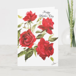 Rosen zijn rood Moederdag kaart