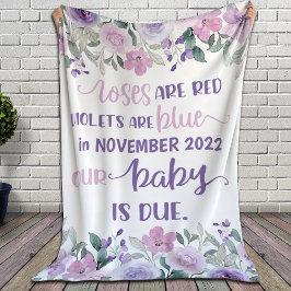 Rosen zijn rood, viooltjes zijn blauw baby aankond fleece deken