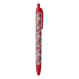 Rosen zijn rood zwarte inkt pen