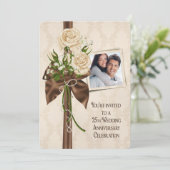 Rosen zur 25. Hochzeitstagfeier Kaart (Staand voorkant)
